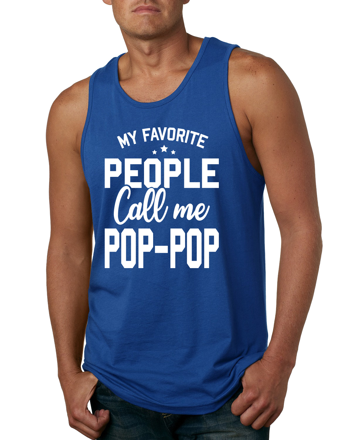 My Favorite People Call Me Pop-Pop Father Dad Grandpa Gift Mens Graphic Tank Top - Picture 7 of 7