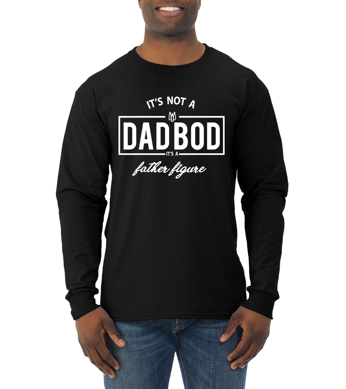 Its Not A Dad BOD Its A Father Figure Funny Husband Gift Men Long Sleeve Shirt - Picture 3 of 12