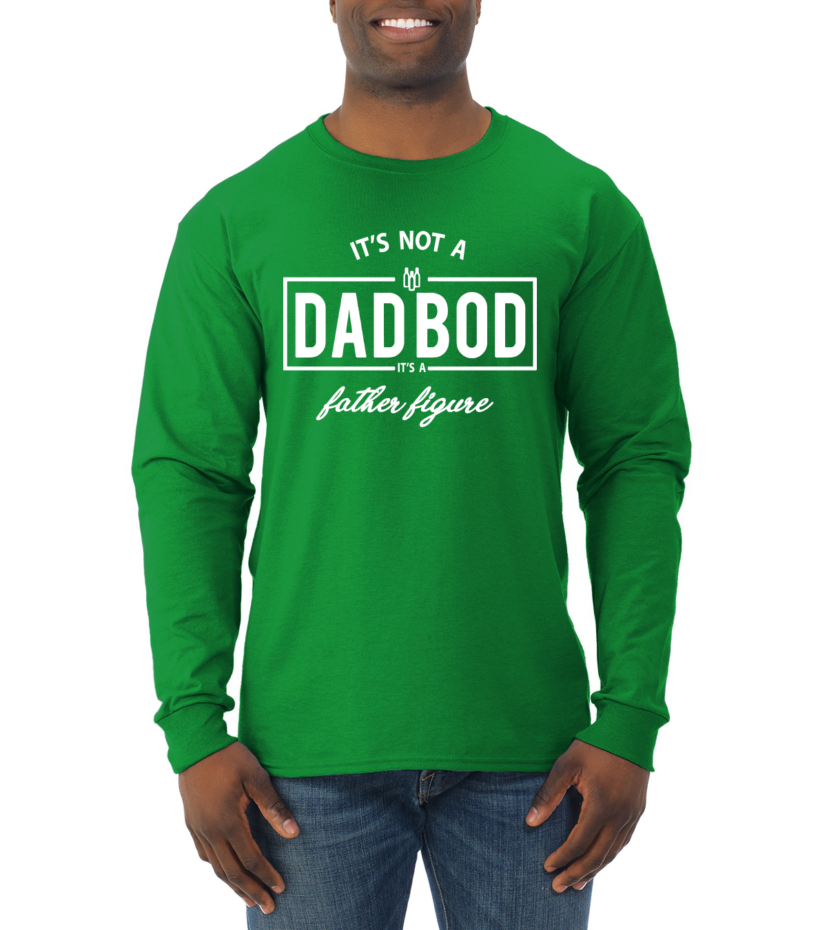 Its Not A Dad BOD Its A Father Figure Funny Husband Gift Men Long Sleeve Shirt - Picture 6 of 12