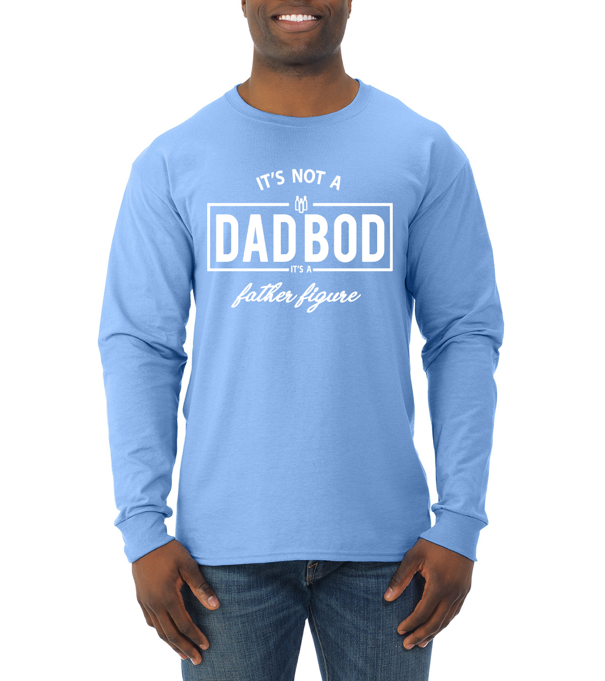 Its Not A Dad BOD Its A Father Figure Funny Husband Gift Men Long Sleeve Shirt - Picture 7 of 12