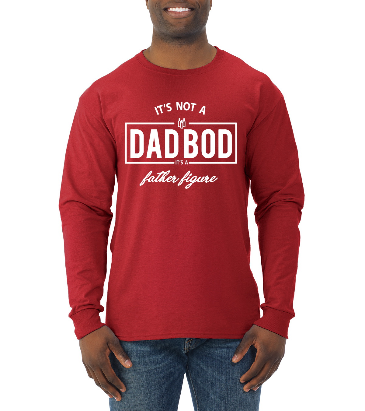 Its Not A Dad BOD Its A Father Figure Funny Husband Gift Men Long Sleeve Shirt - Picture 9 of 12