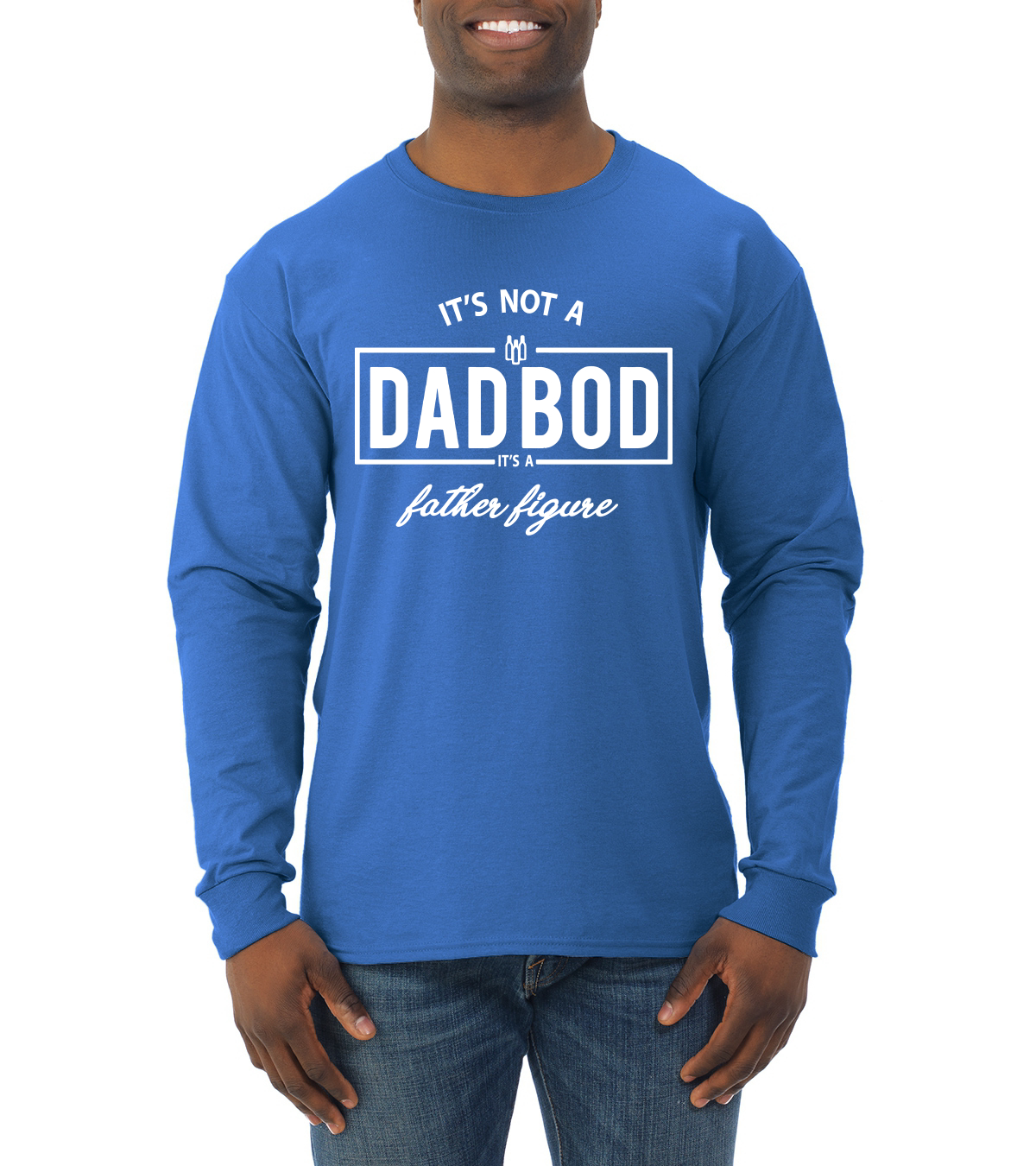 Its Not A Dad BOD Its A Father Figure Funny Husband Gift Men Long Sleeve Shirt - Picture 10 of 12