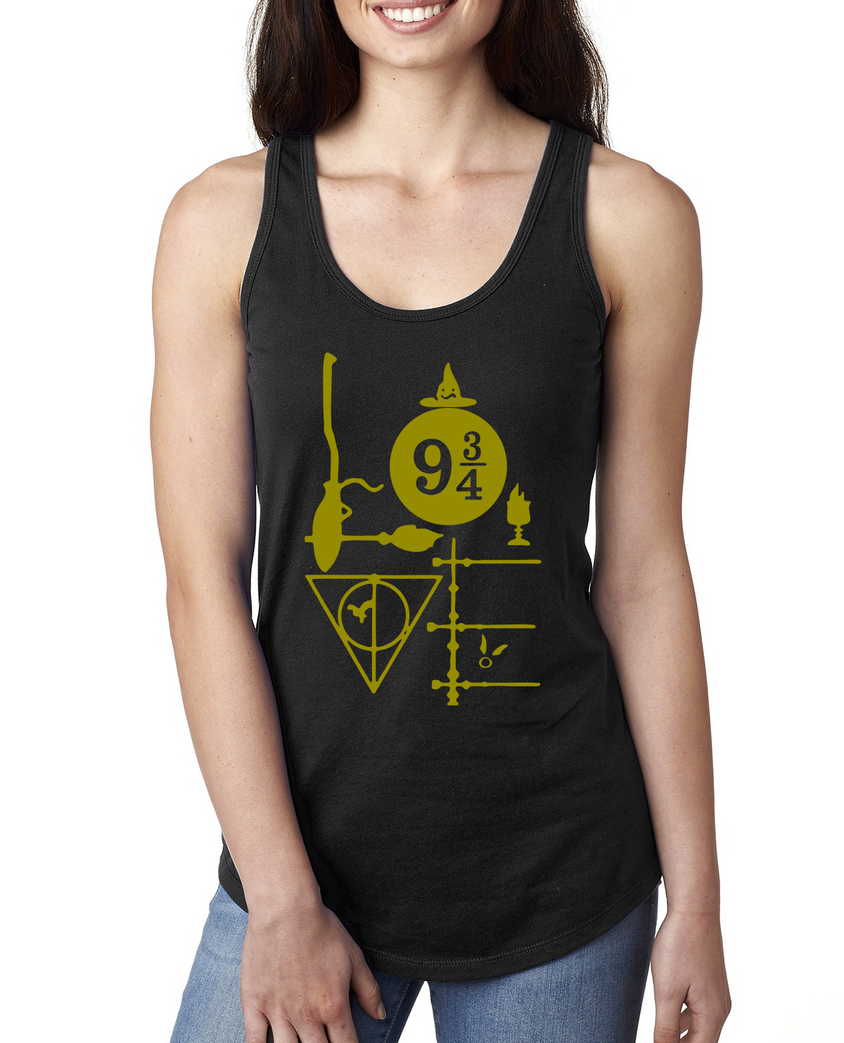 Love Design Potter Fan Women Jersey Racerback Tank Top