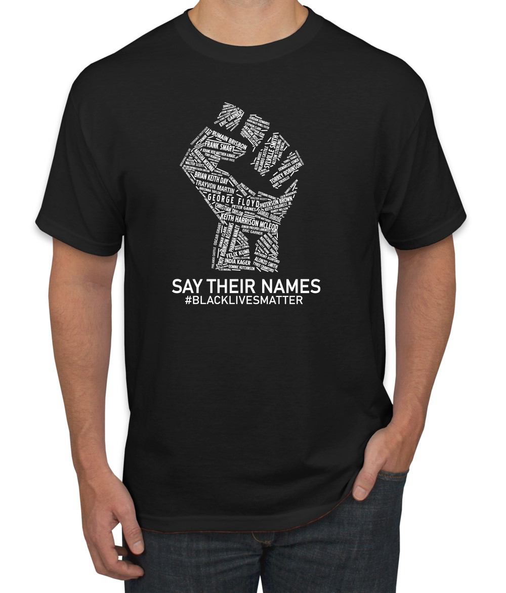 t shirt with names of black victims