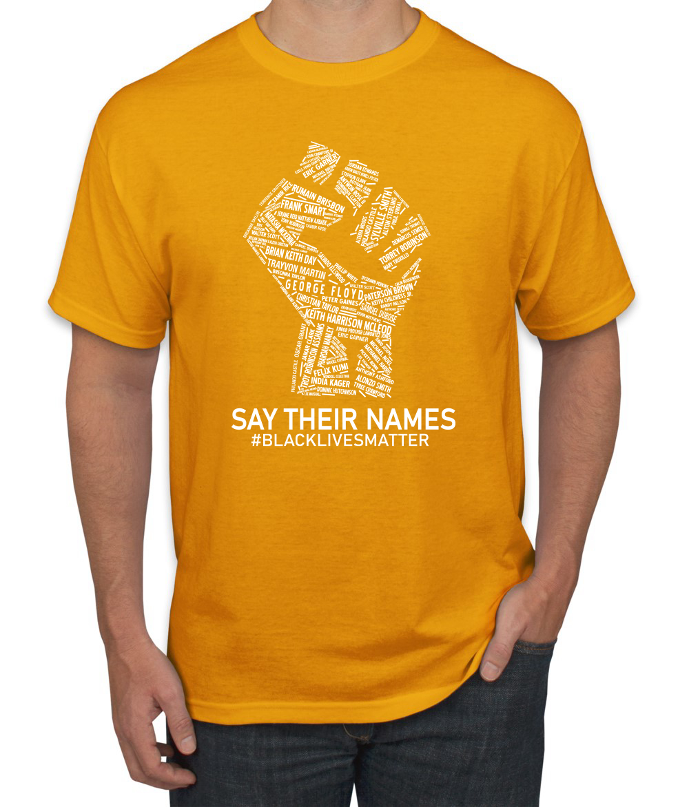 Camiseta gráfica Black Lives Matter Say Their Names BLM víctimas Freedom Fist hombres - Imagen 7 de 25