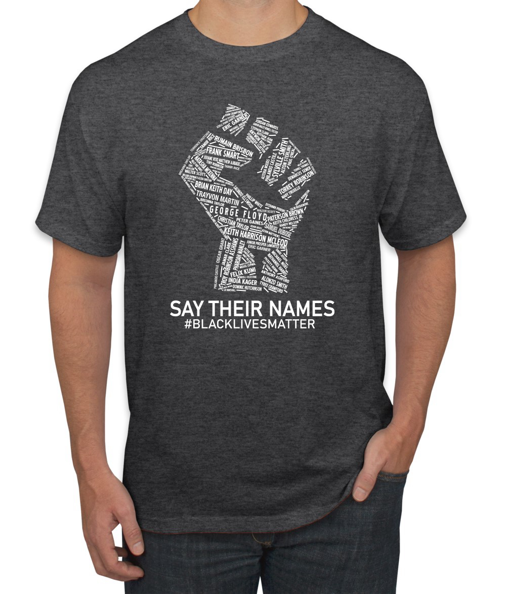 Camiseta gráfica Black Lives Matter Say Their Names BLM víctimas Freedom Fist hombres - Imagen 8 de 25