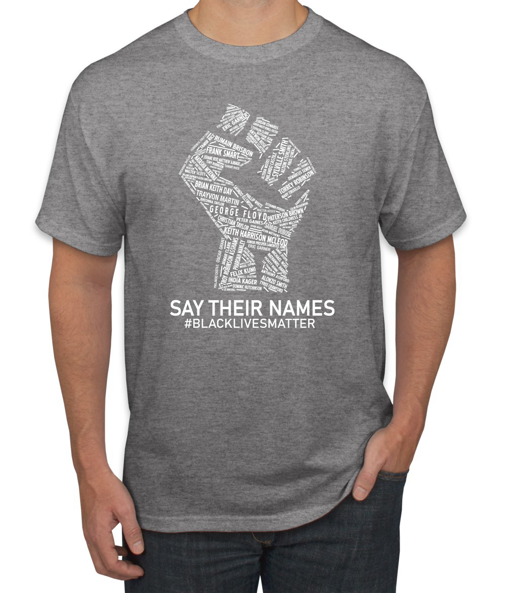 Camiseta gráfica Black Lives Matter Say Their Names BLM víctimas Freedom Fist hombres - Imagen 9 de 25