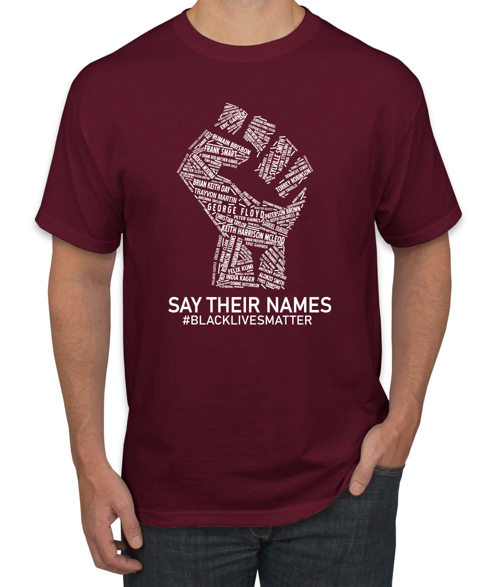 Camiseta gráfica Black Lives Matter Say Their Names BLM víctimas Freedom Fist hombres - Imagen 14 de 25