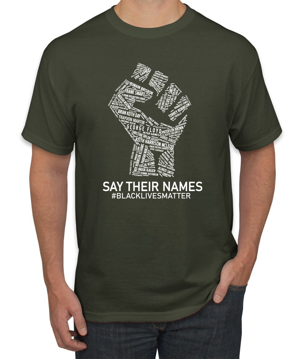 Camiseta gráfica Black Lives Matter Say Their Names BLM víctimas Freedom Fist hombres - Imagen 15 de 25