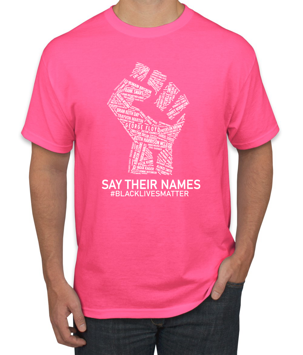 Camiseta gráfica Black Lives Matter Say Their Names BLM víctimas Freedom Fist hombres - Imagen 17 de 25