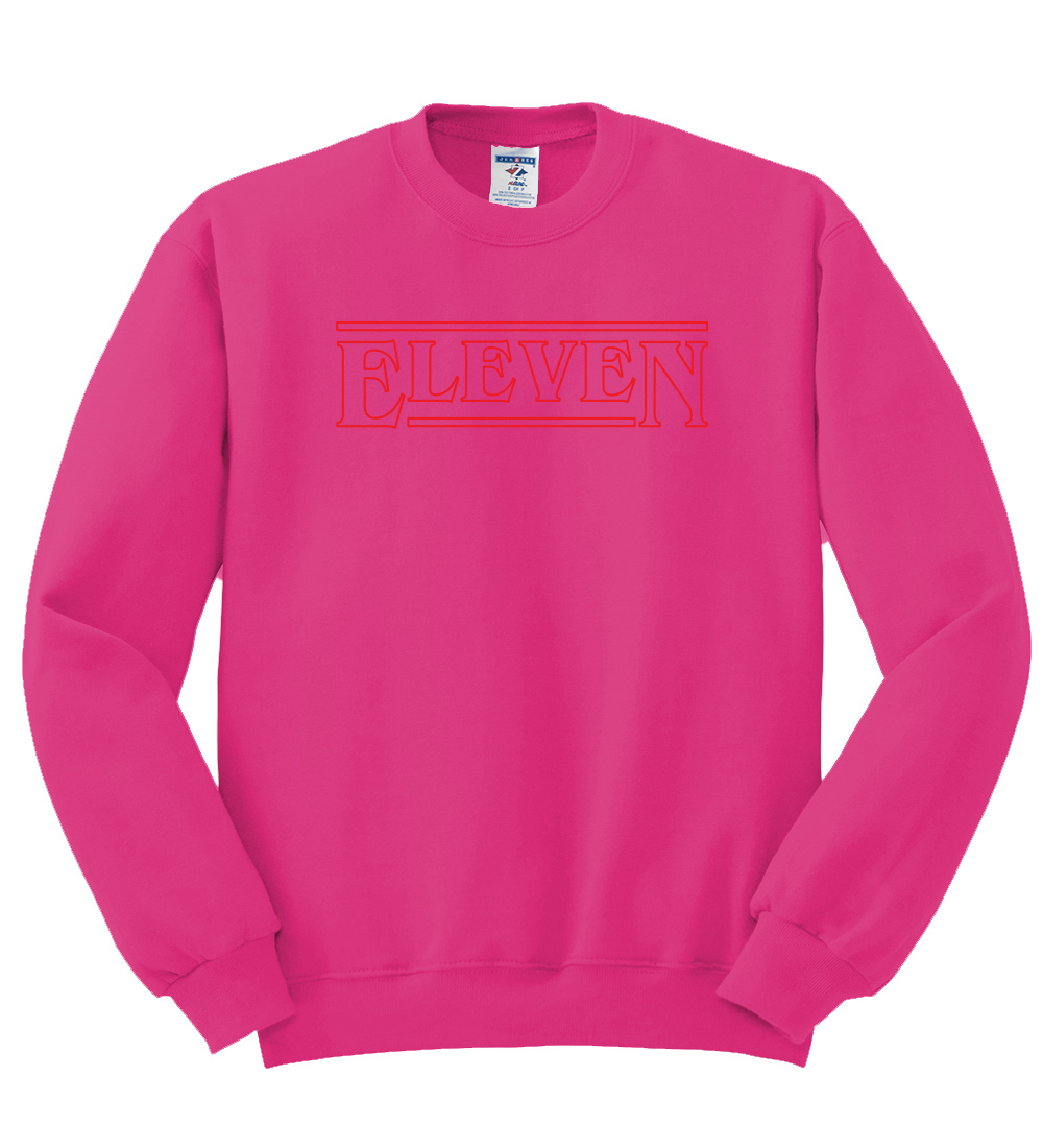 Wild Fuschia Eleven Stranger Fan Mens Crewneck Sweatshirt Graphic TV 