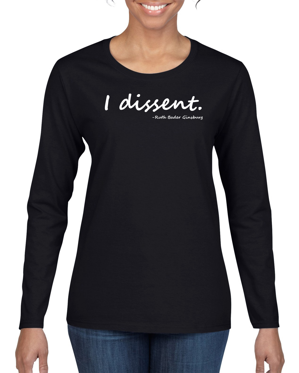 Camisa de manga larga para mujer RBG Quote I Dissent - Imagen 11 de 11