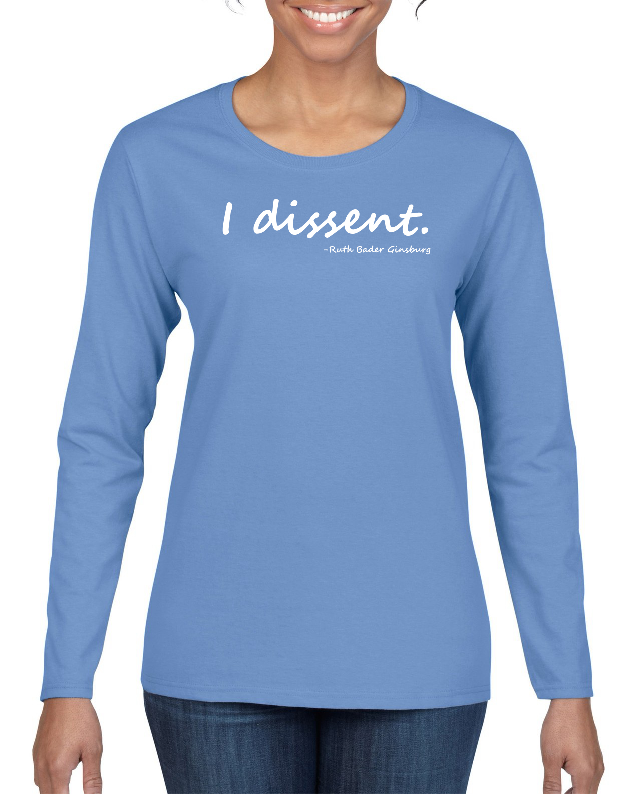 Camisa de manga larga para mujer RBG Quote I Dissent - Imagen 6 de 11