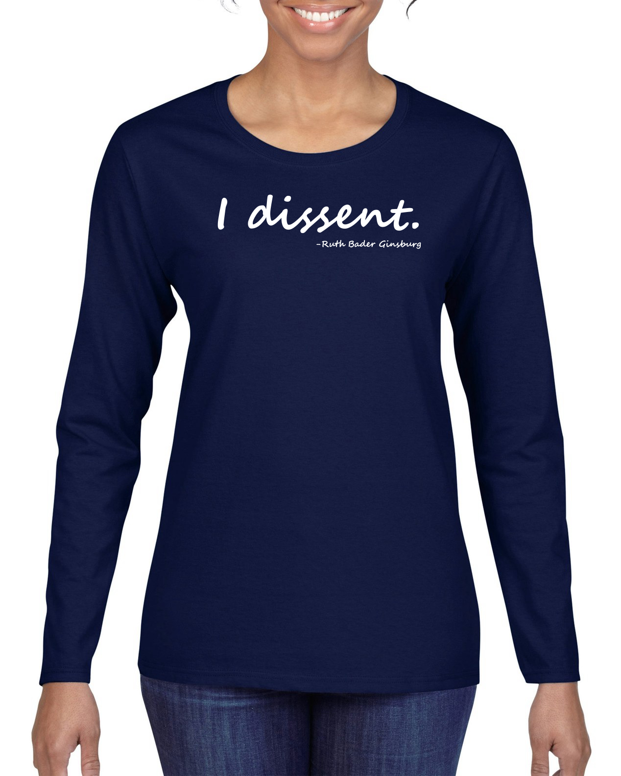 Camisa de manga larga para mujer RBG Quote I Dissent - Imagen 7 de 11