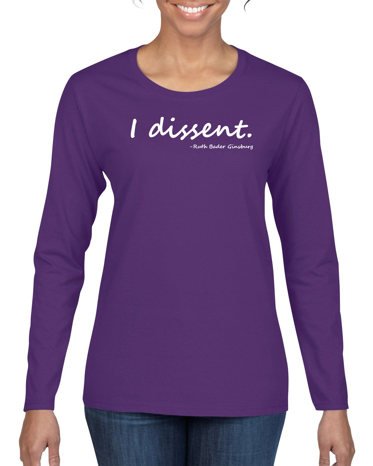Camisa de manga larga para mujer RBG Quote I Dissent - Imagen 8 de 11