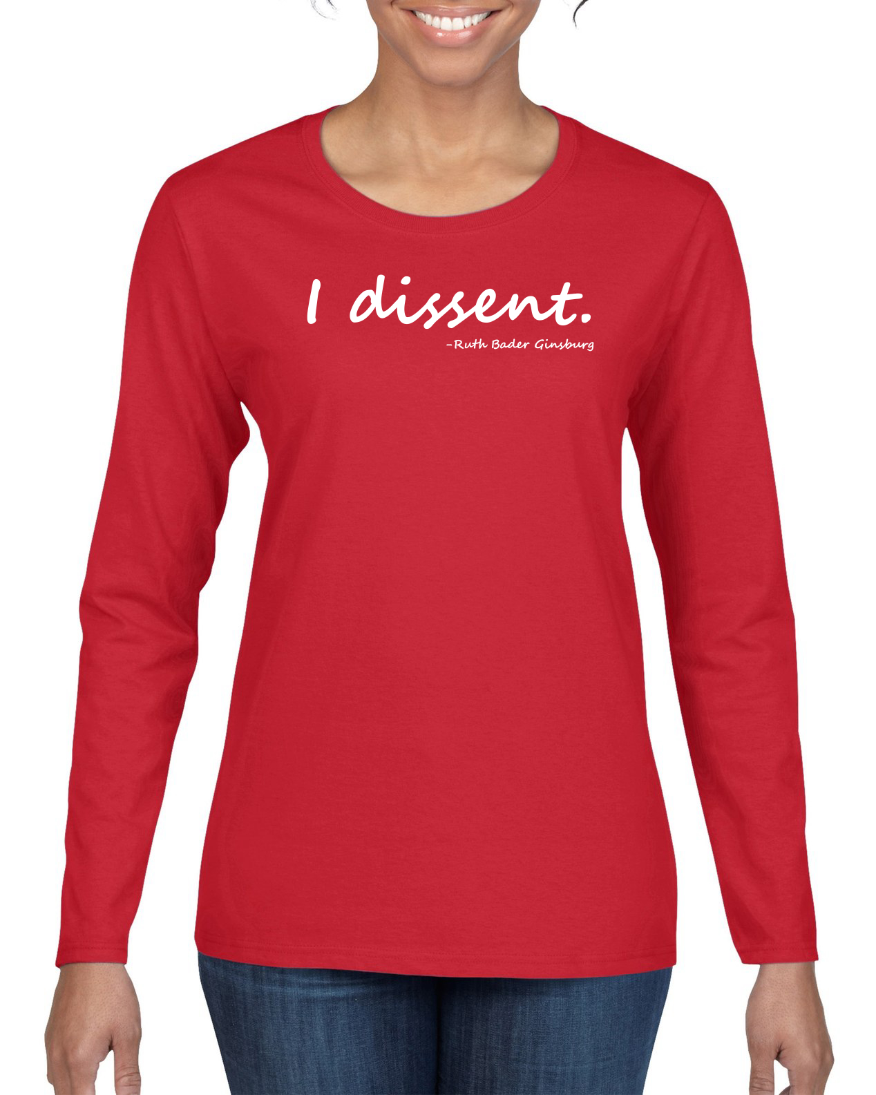 Camisa de manga larga para mujer RBG Quote I Dissent - Imagen 9 de 11