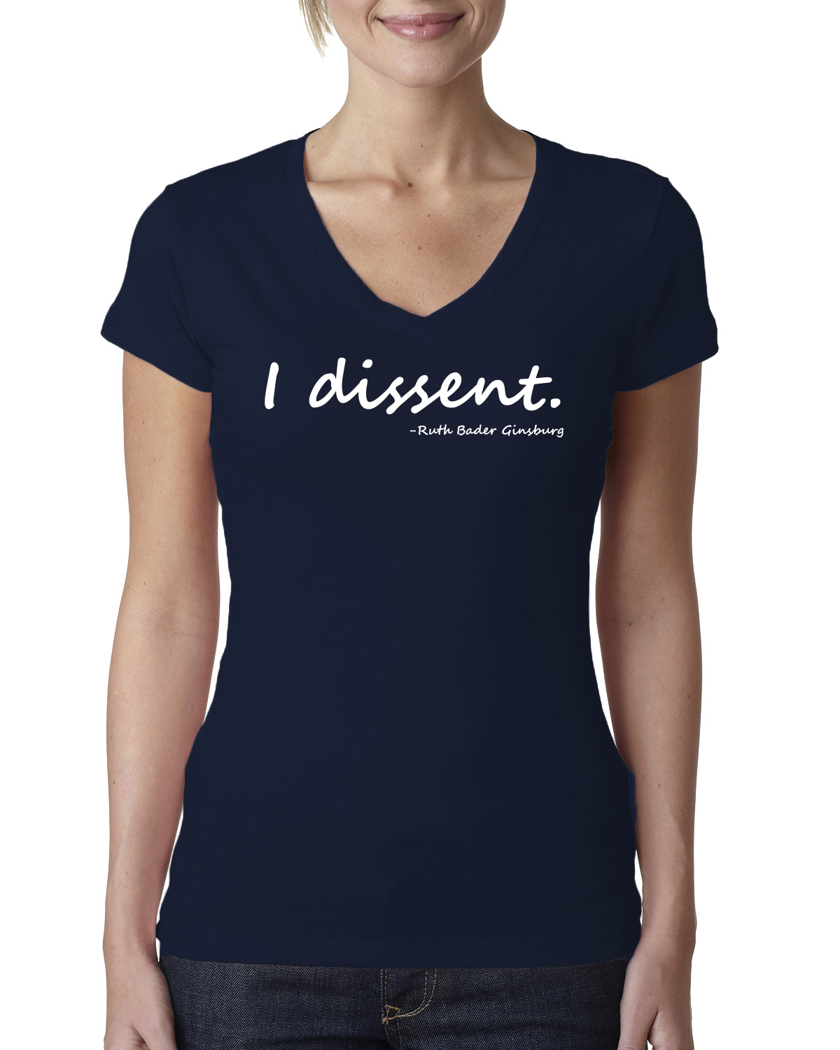 RBG Quote I Dissent Womens V-Neck Tee 