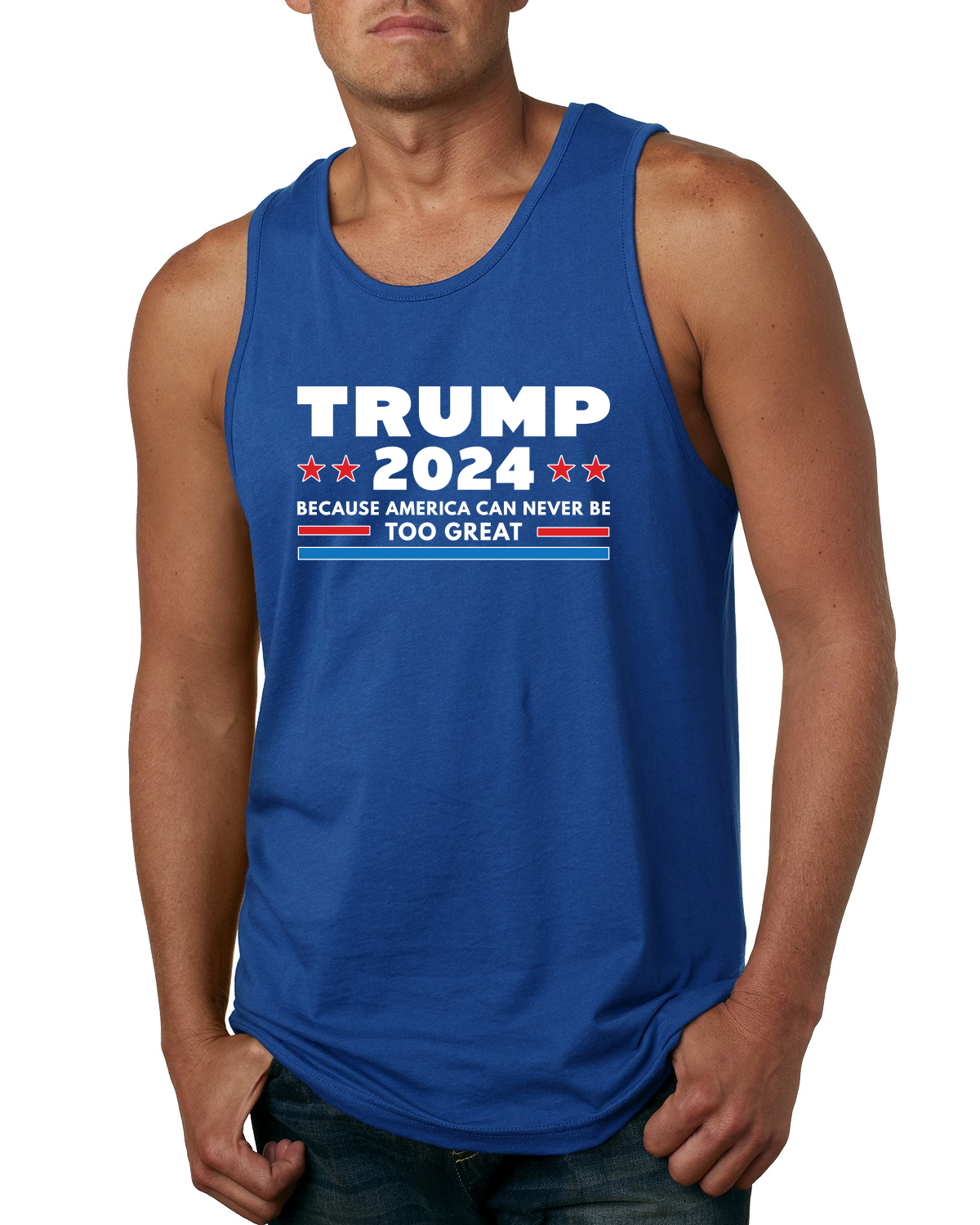 Trump 2024 America Can Never Be Mens Tank Top | eBay
