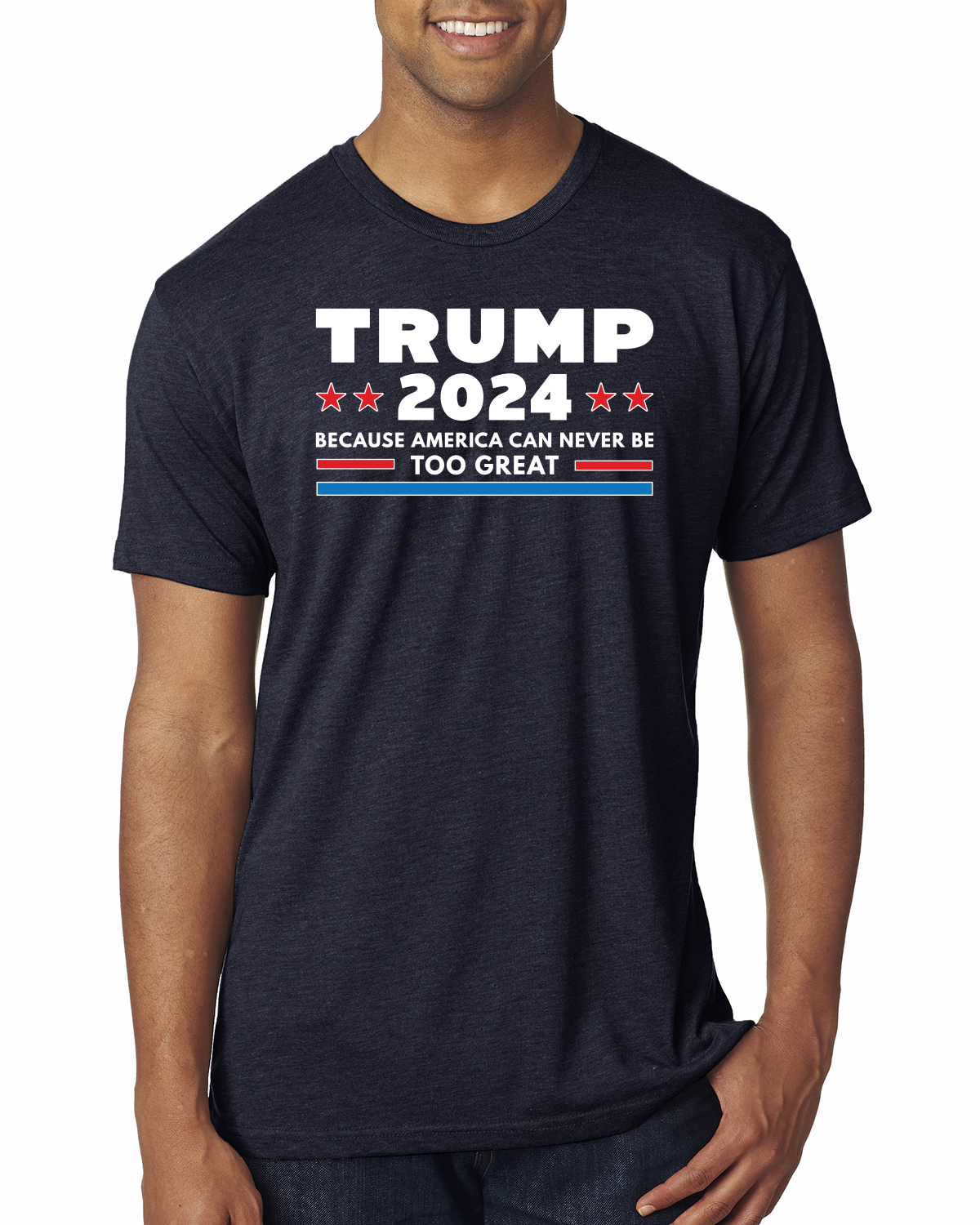 Trump 2024 America Can Never Be Men Tri Blend Tshirt | eBay