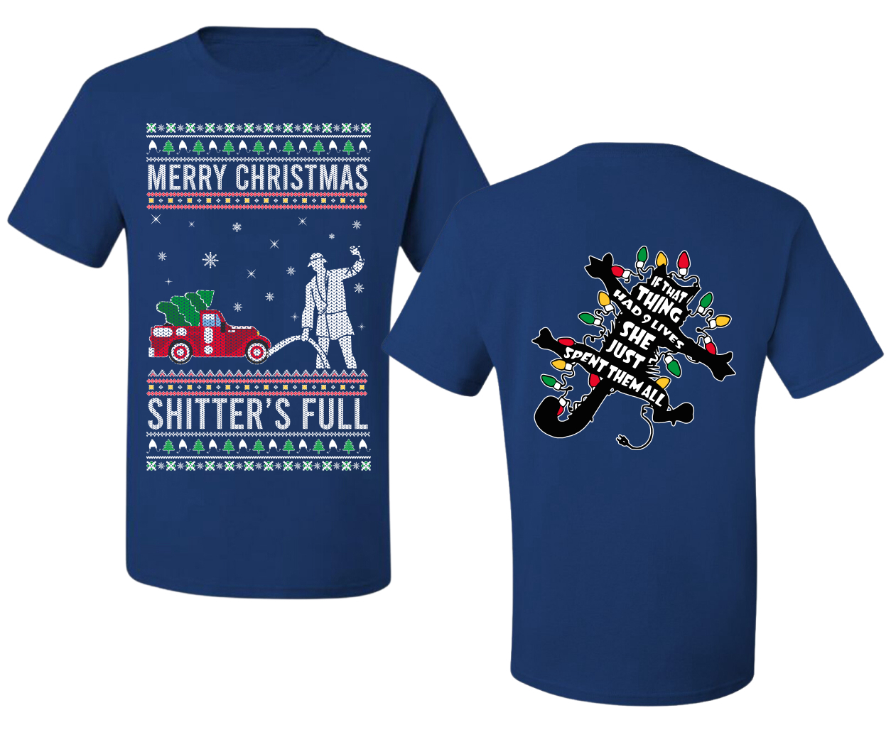 Merry Christmas Shitters Full Front And Back Men Graphic TShirt EBay