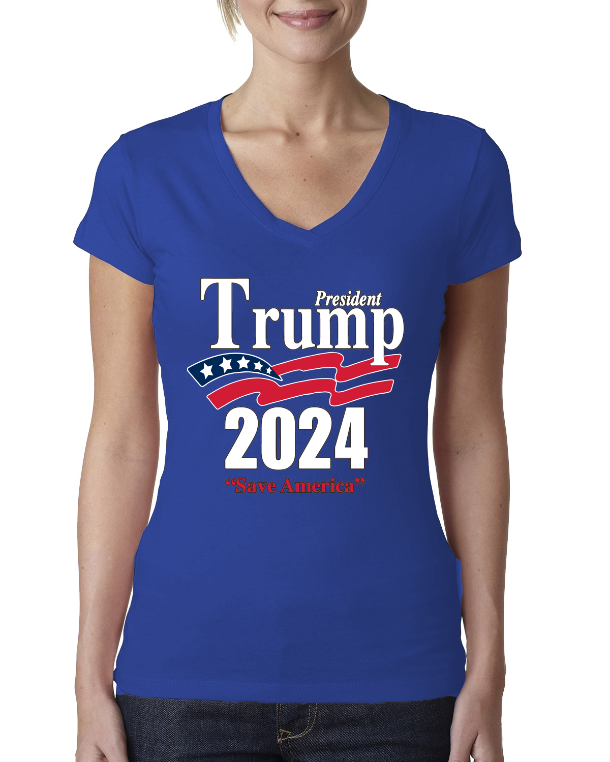 Trump 2024 Shirt Save America Political Women Junior VNeck Tee eBay