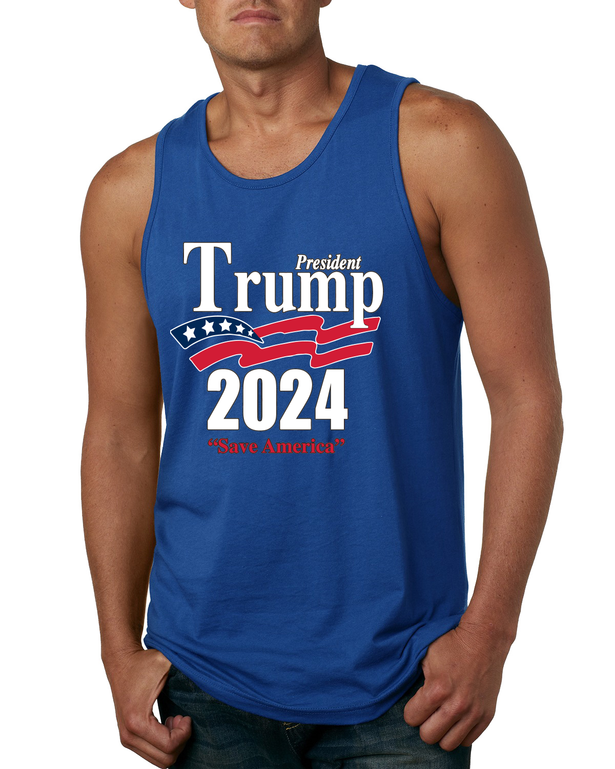 Camiseta sin mangas gráfica Trump 2024 Save America para hombres políticos - Imagen 8 de 9