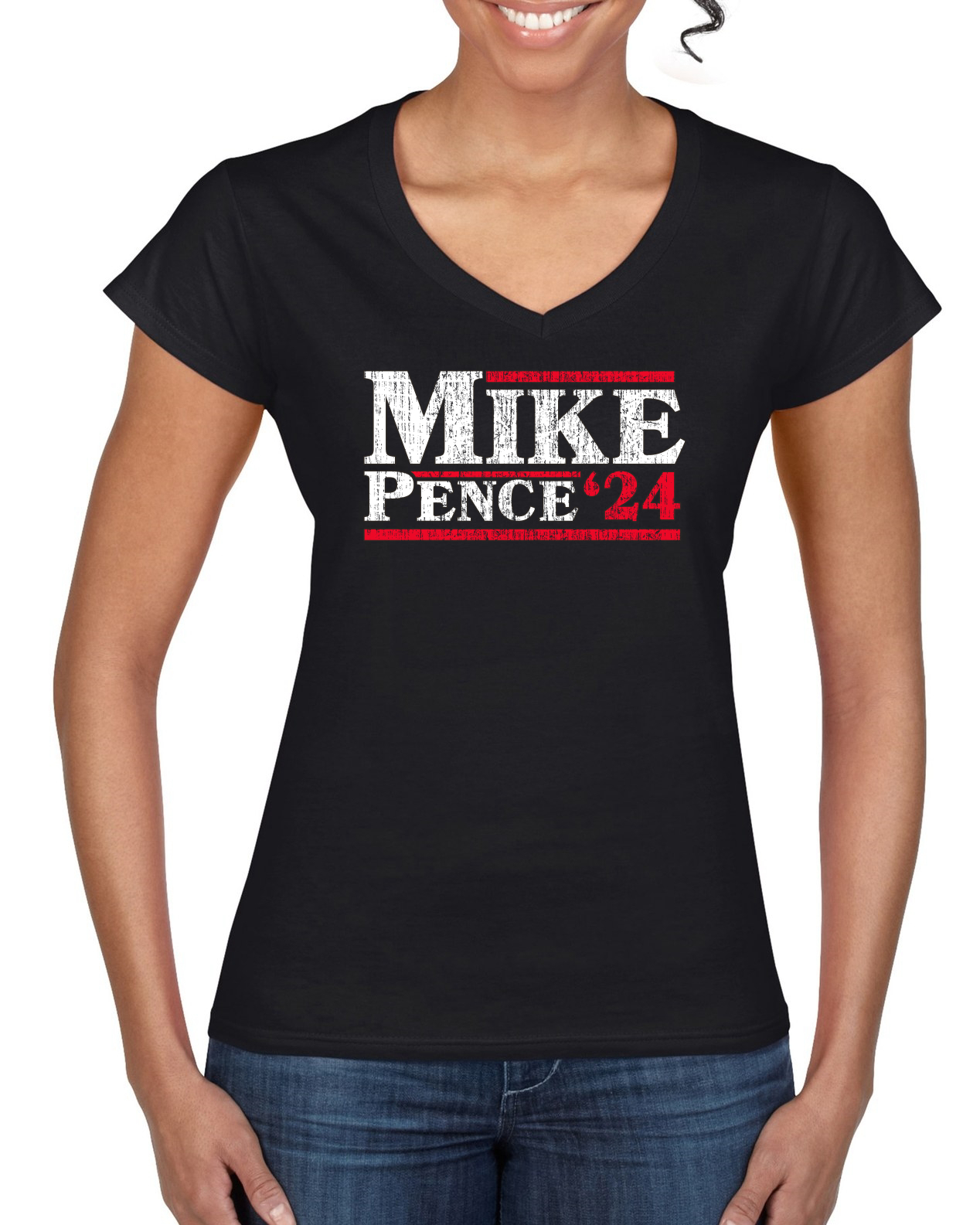 Mike Pence 2024 For President Political Women’s Standard VNeck Tee eBay