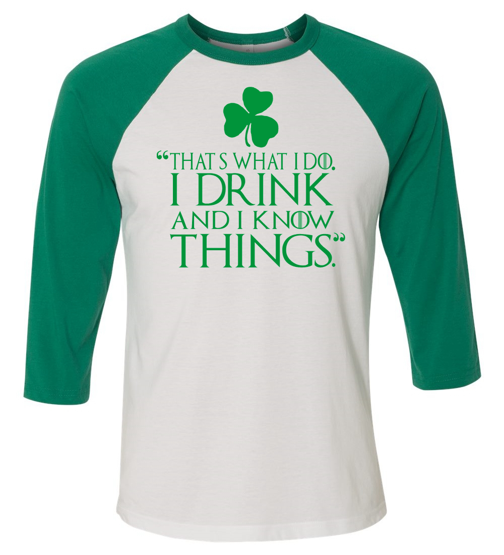 Lucky Shamrock Funny Clover St Patricks Pattys Day Men Women Baseball Tee Shirt - Picture 9 of 27