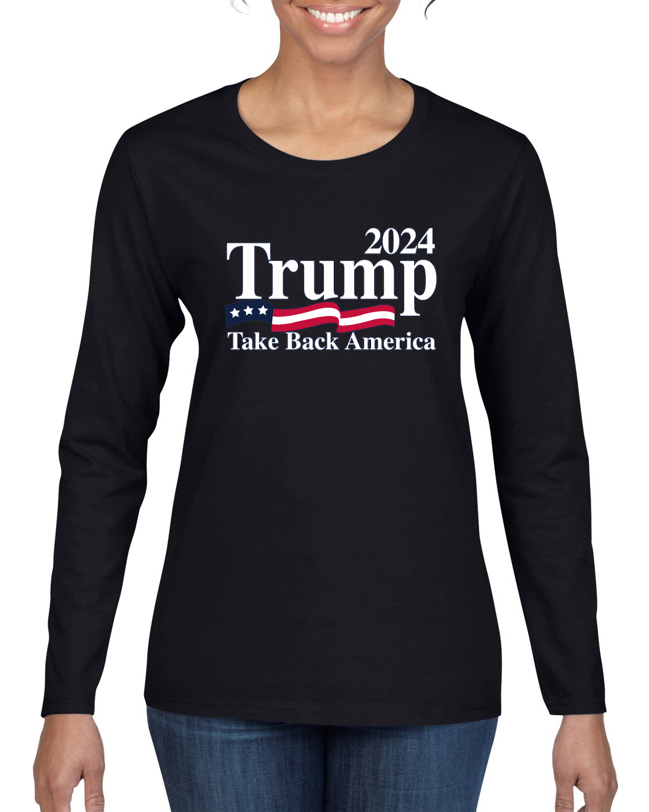 2024 Trump Take Back America Political Women Long Sleeve Shirt - Picture 3 of 12
