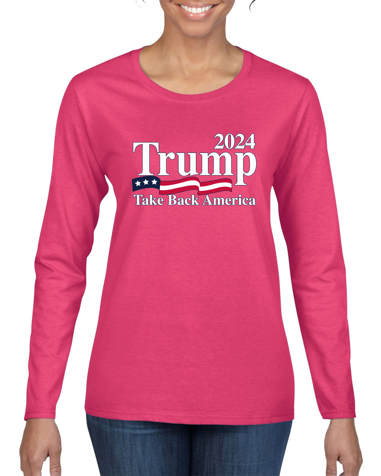 2024 Trump Take Back America Political Women Long Sleeve Shirt - Picture 4 of 12
