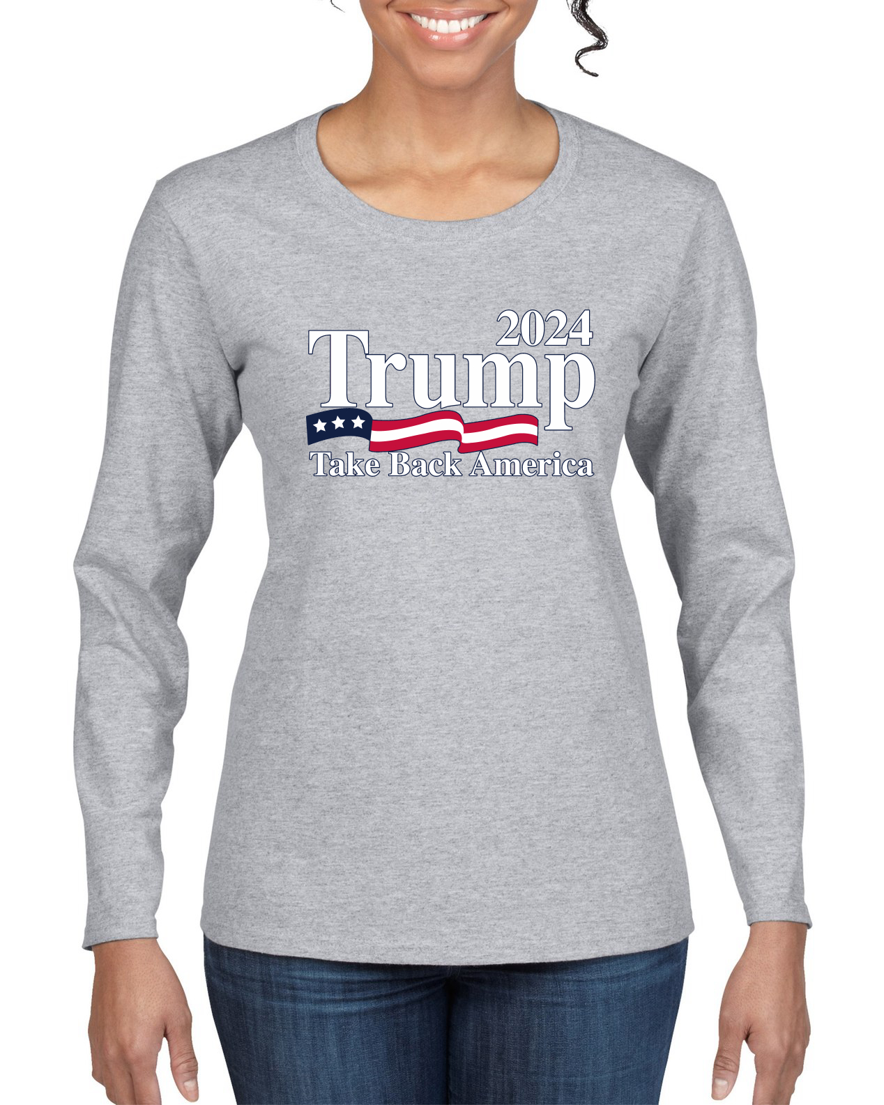 2024 Trump Take Back America Political Women Long Sleeve Shirt - Picture 5 of 12