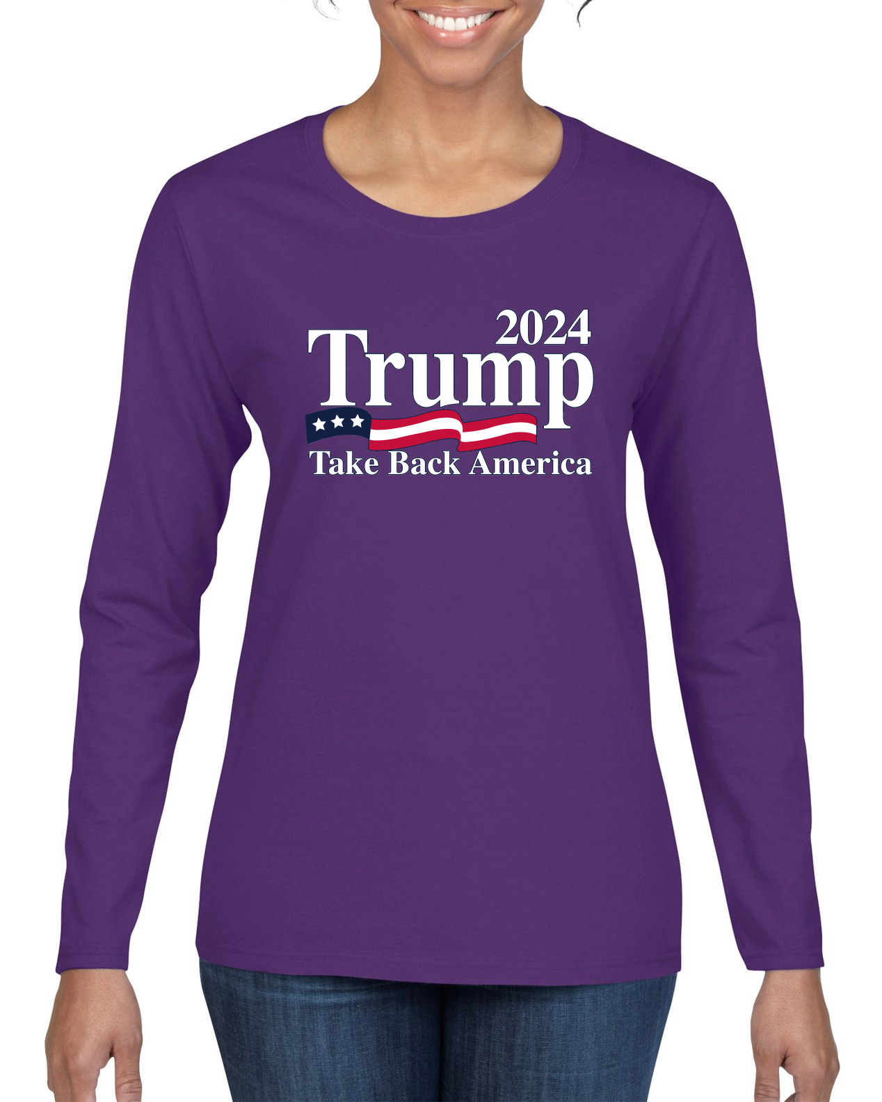 2024 Trump Take Back America Political Women Long Sleeve Shirt - Picture 9 of 12