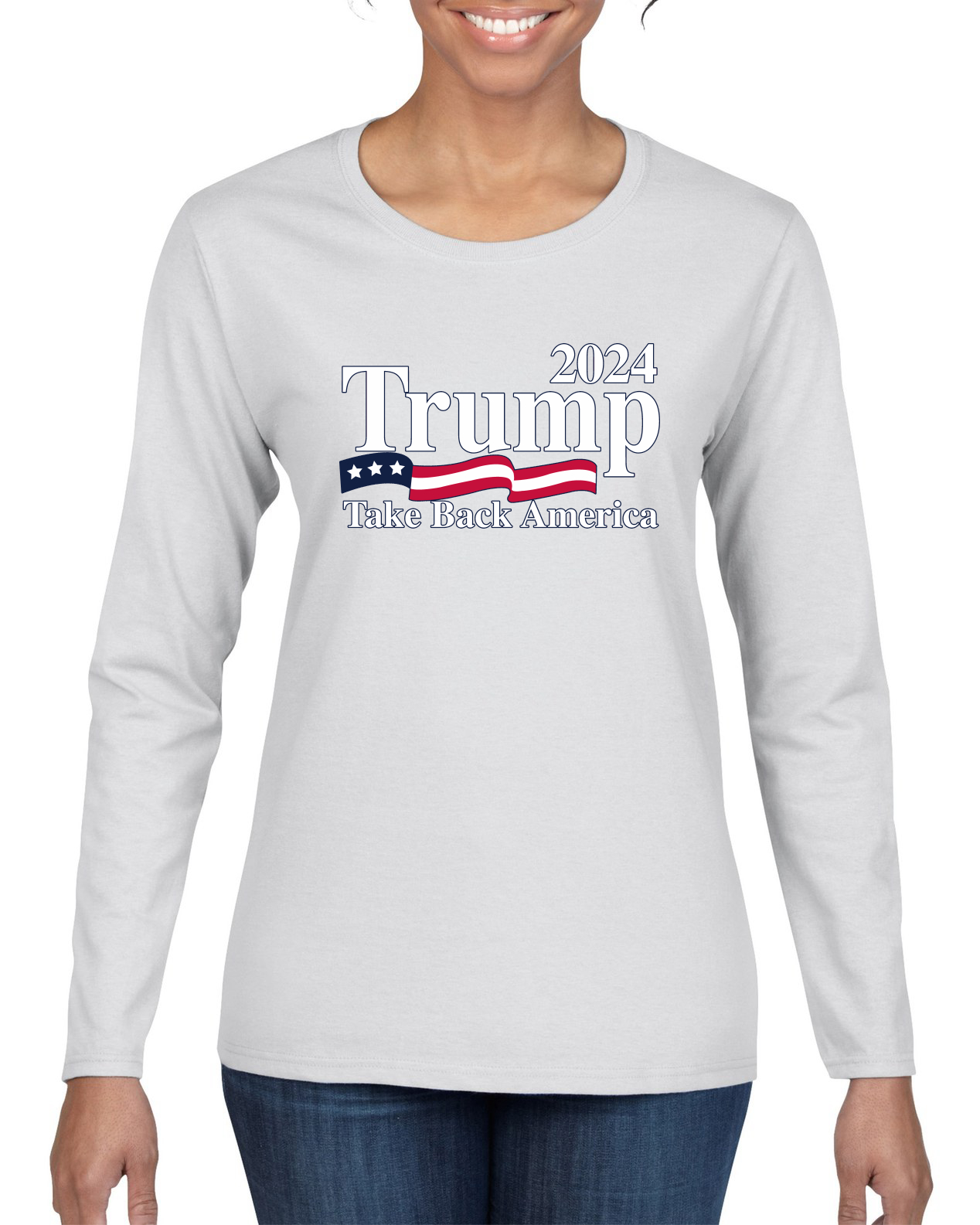 2024 Trump Take Back America Political Women Long Sleeve Shirt - Picture 12 of 12