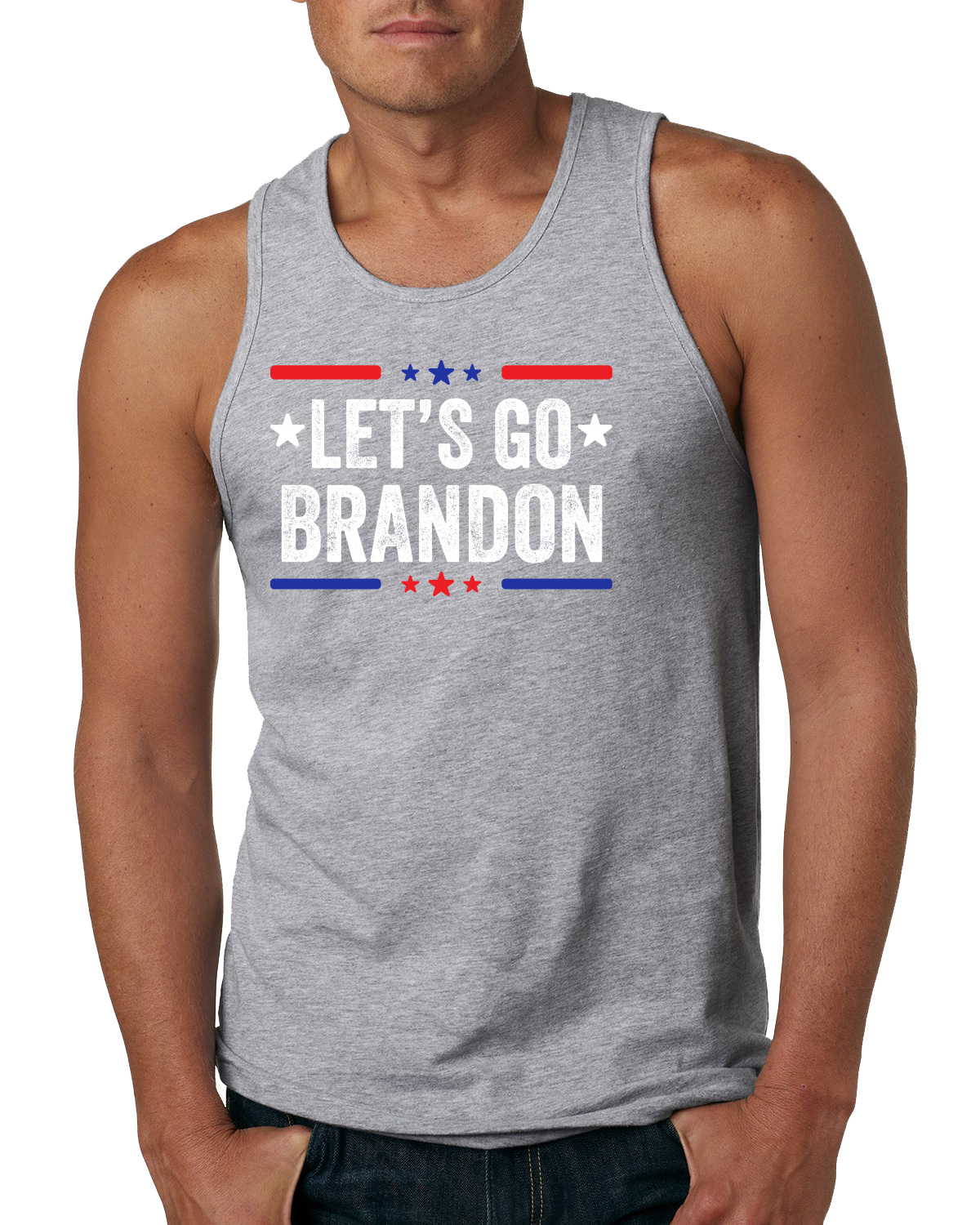 Lets Go Brandon Conservative Political Men Graphic Tank Top - Picture 5 of 6