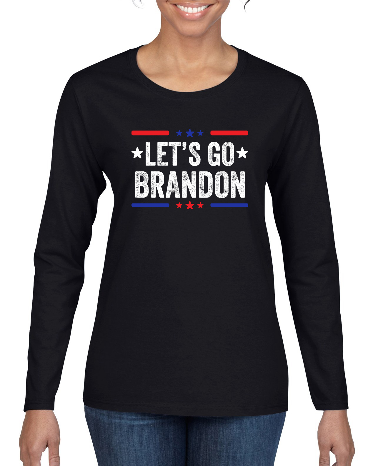 Lets Go Brandon Conservative Political Women Long Sleeve Shirt