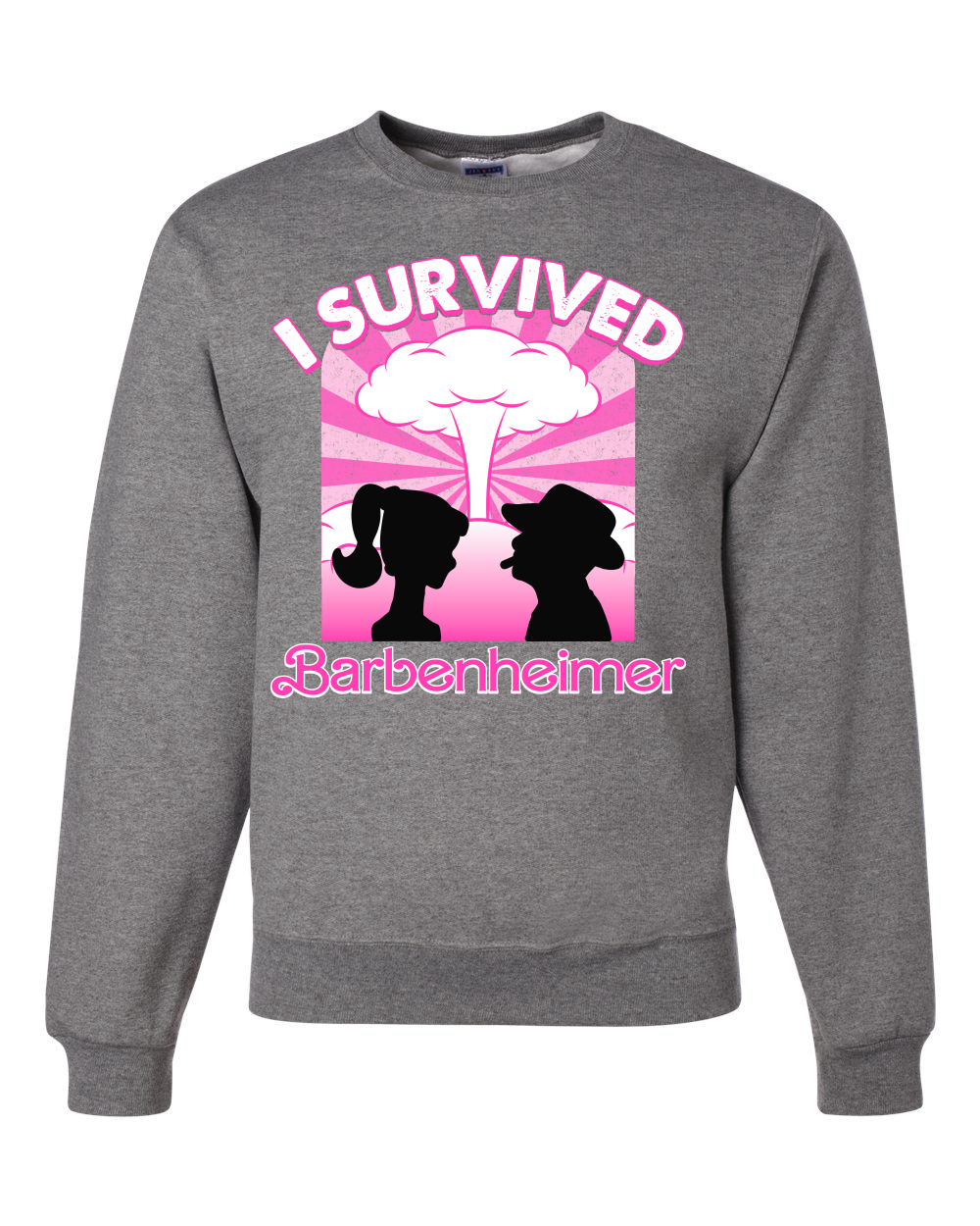 Sudadera rosa Barbenheimer I sobrevivió a la cultura pop hombre mujer - Imagen 6 de 10