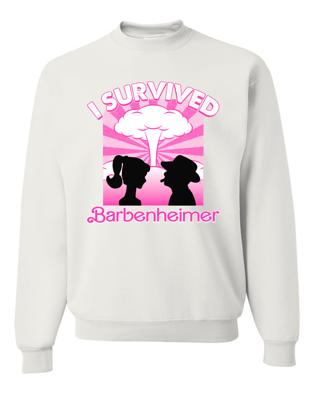 Sudadera rosa Barbenheimer I sobrevivió a la cultura pop hombre mujer - Imagen 10 de 10