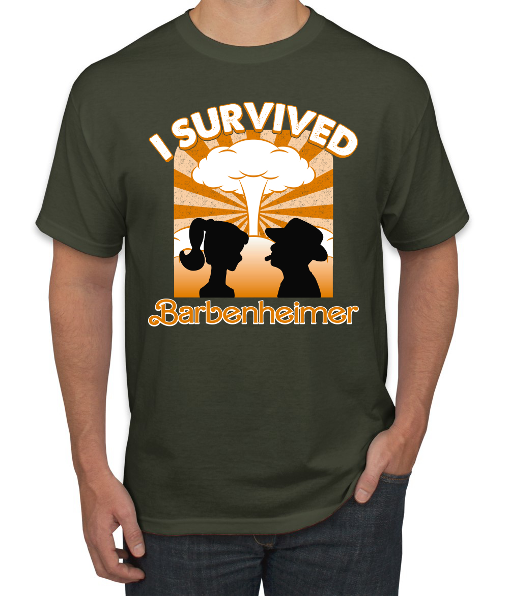 Camiseta gráfica naranja Barbenheimer I sobrevivió a la cultura pop para hombre - Imagen 8 de 11