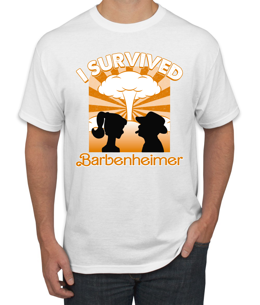Camiseta gráfica naranja Barbenheimer I sobrevivió a la cultura pop para hombre - Imagen 11 de 11