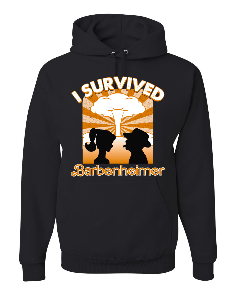 Sudadera con capucha naranja Barbenheimer I sobrevivió a la cultura pop hombres mujeres - Imagen 3 de 11