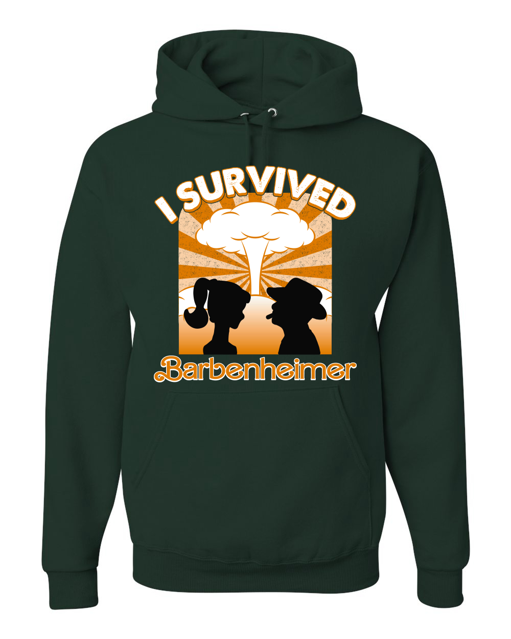 Sudadera con capucha naranja Barbenheimer I sobrevivió a la cultura pop hombres mujeres - Imagen 5 de 11