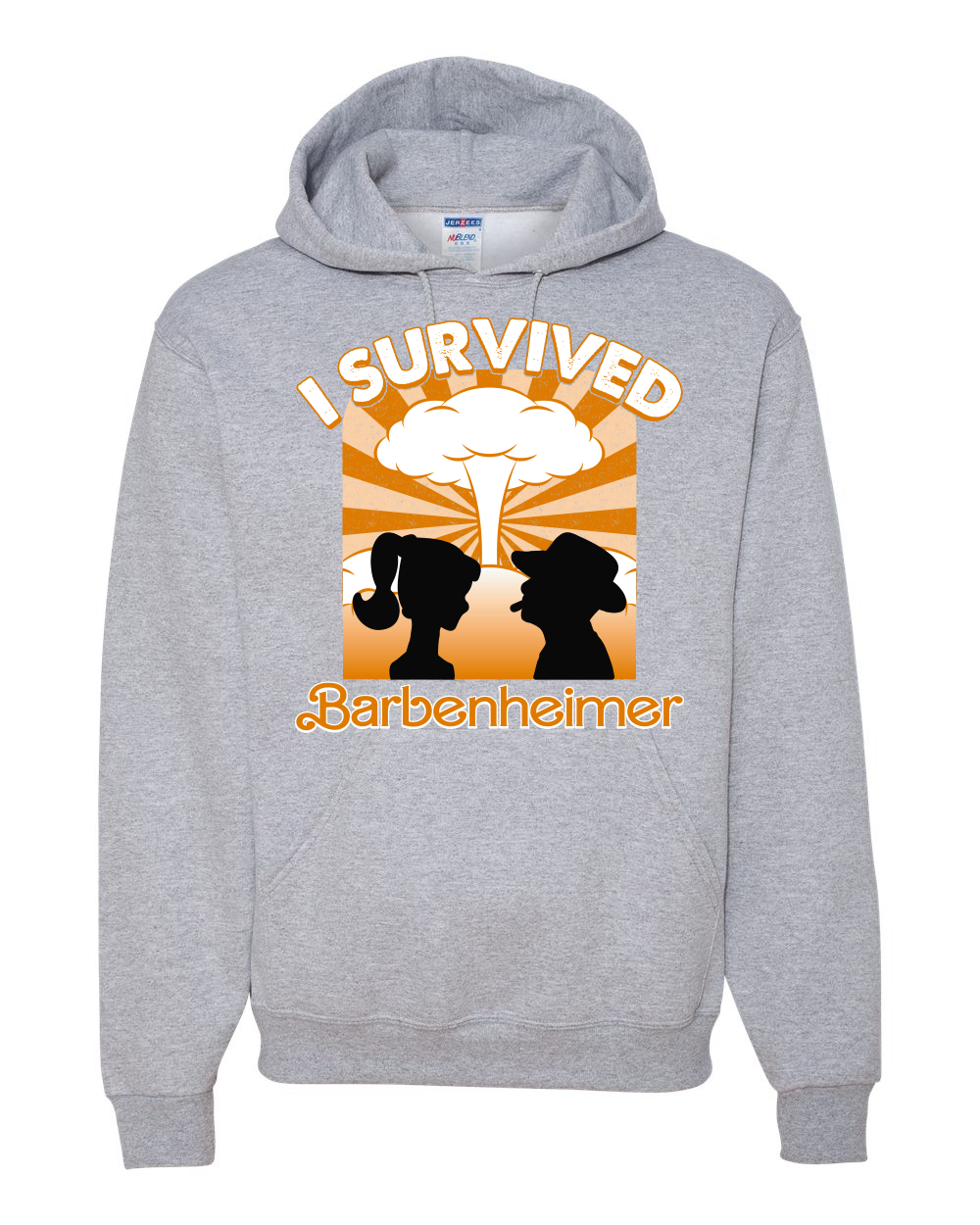 Sudadera con capucha naranja Barbenheimer I sobrevivió a la cultura pop hombres mujeres - Imagen 7 de 11