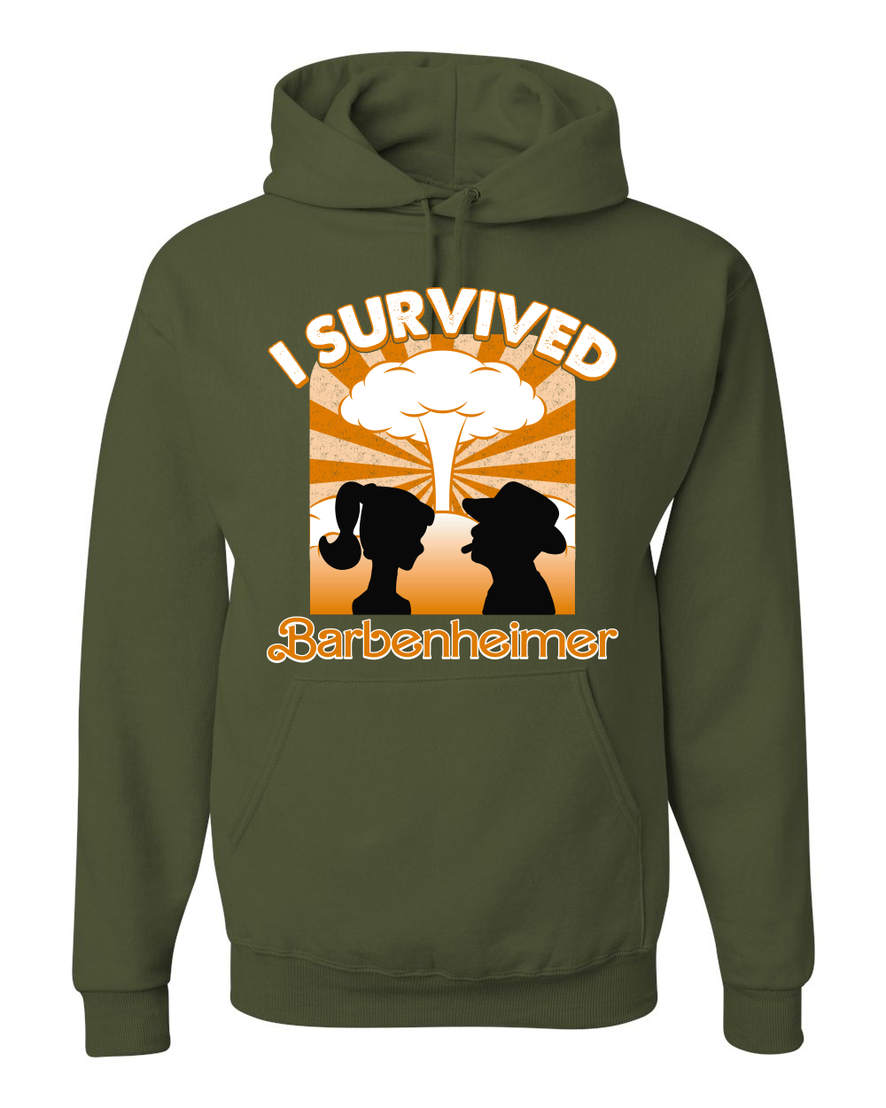 Sudadera con capucha naranja Barbenheimer I sobrevivió a la cultura pop hombres mujeres - Imagen 8 de 11