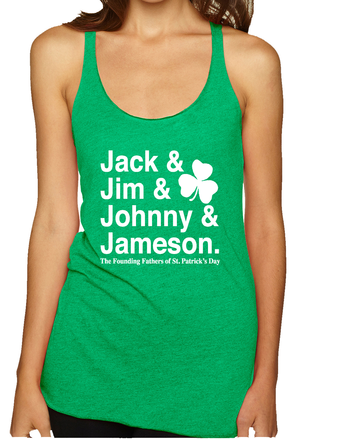 Jack Jim Johnny and Jameson Irish Whiskey St Patricks Day Tri-Blend Tank Top - Picture 3 of 3