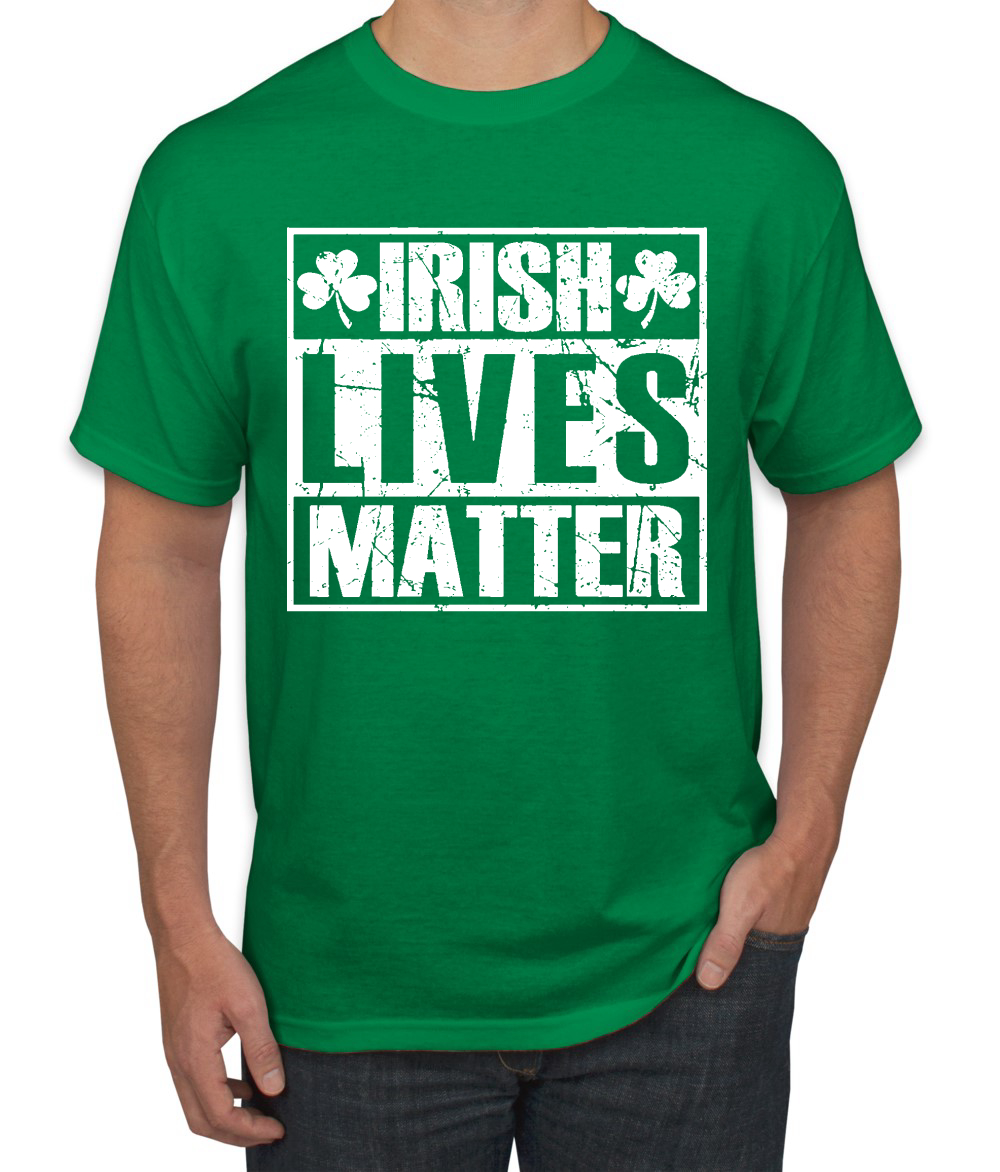 Irish Lives Matter Shamrock St Patricks Day Men Graphic Tshirt - Picture 3 of 3