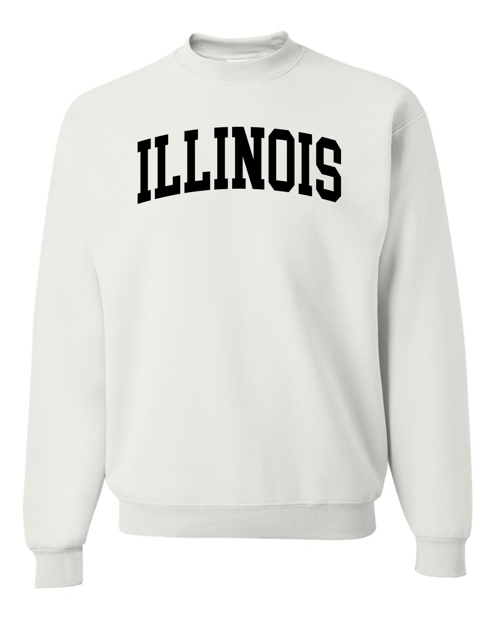 State of Illinois College Style Black Fashion Unisex Crewneck Sweatshirt - Picture 3 of 3