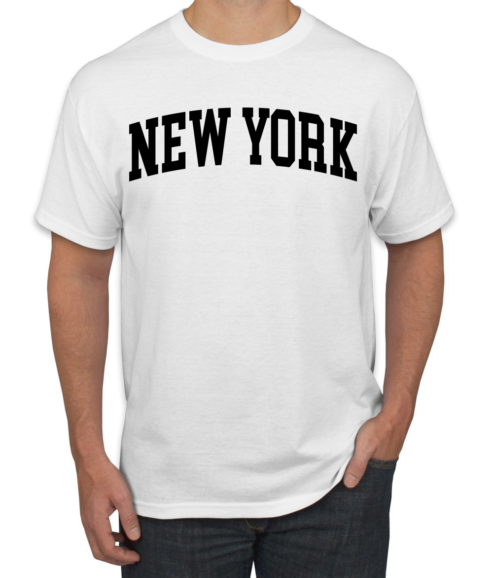 State of New York College Style Black Fashion Men T-Shirt