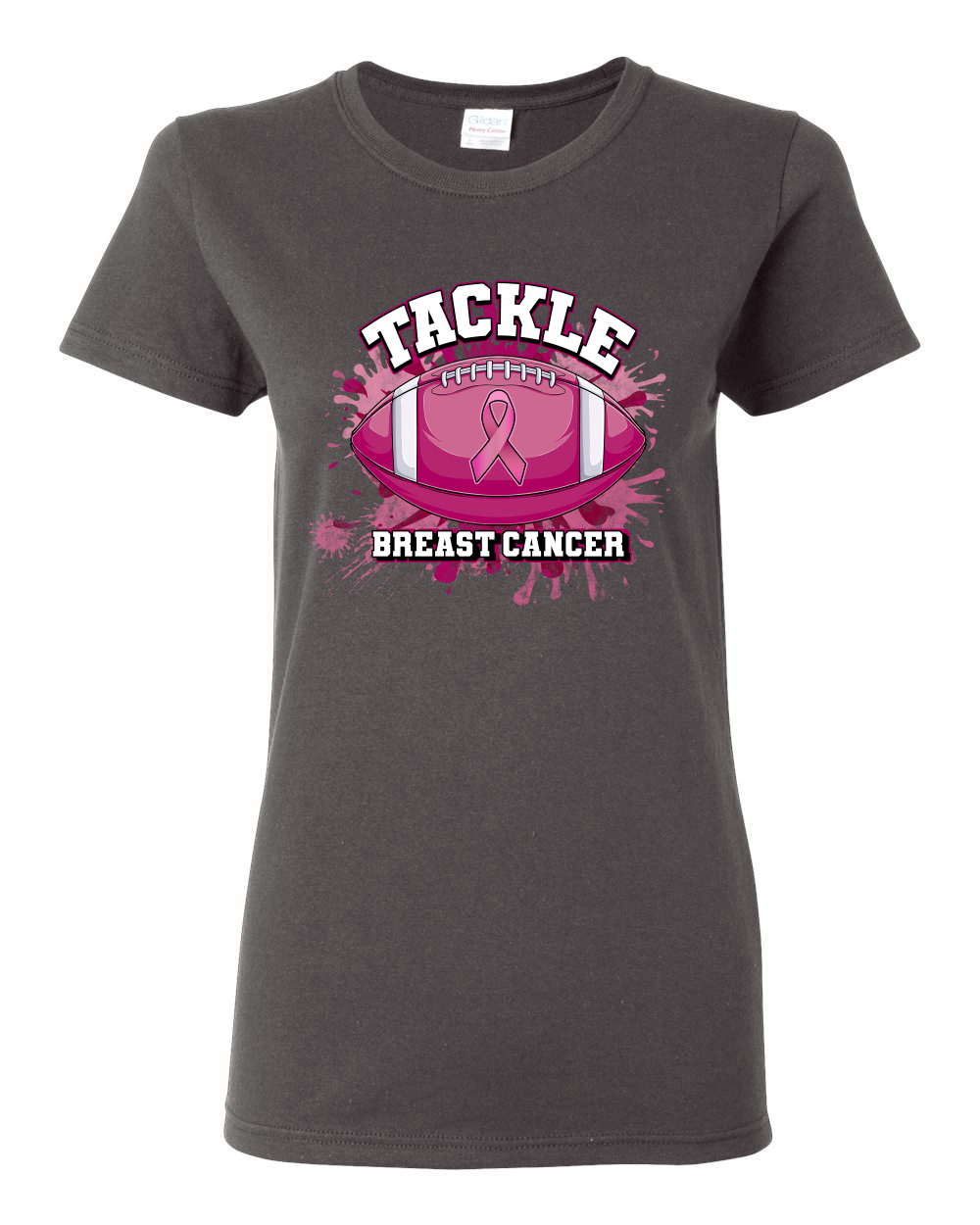 Camiseta gráfica para mujer con salpicaduras de pintura de fútbol americano más resistente que el cáncer - Imagen 4 de 8