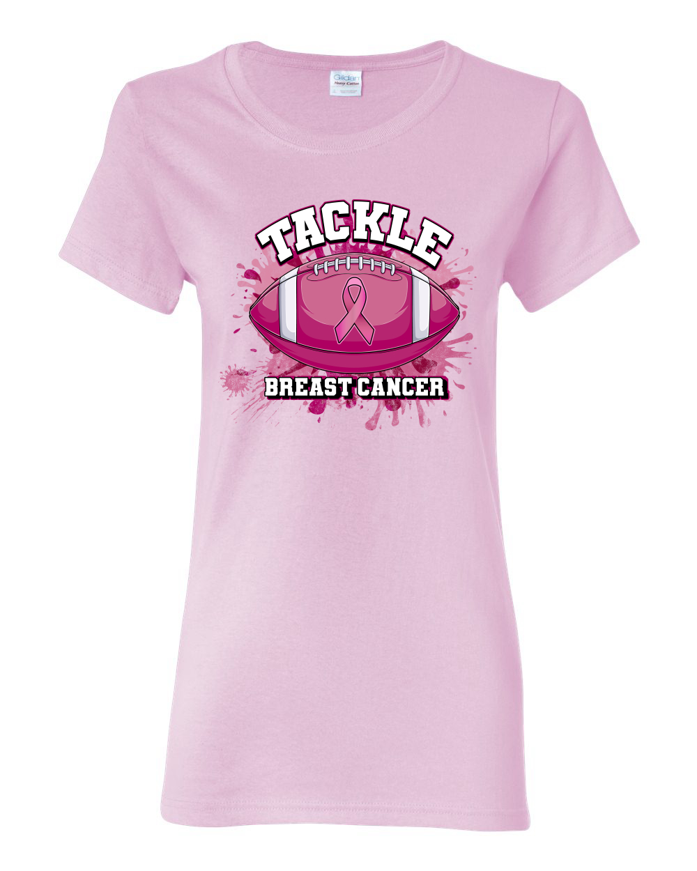 Camiseta gráfica para mujer con salpicaduras de pintura de fútbol americano más resistente que el cáncer - Imagen 7 de 8