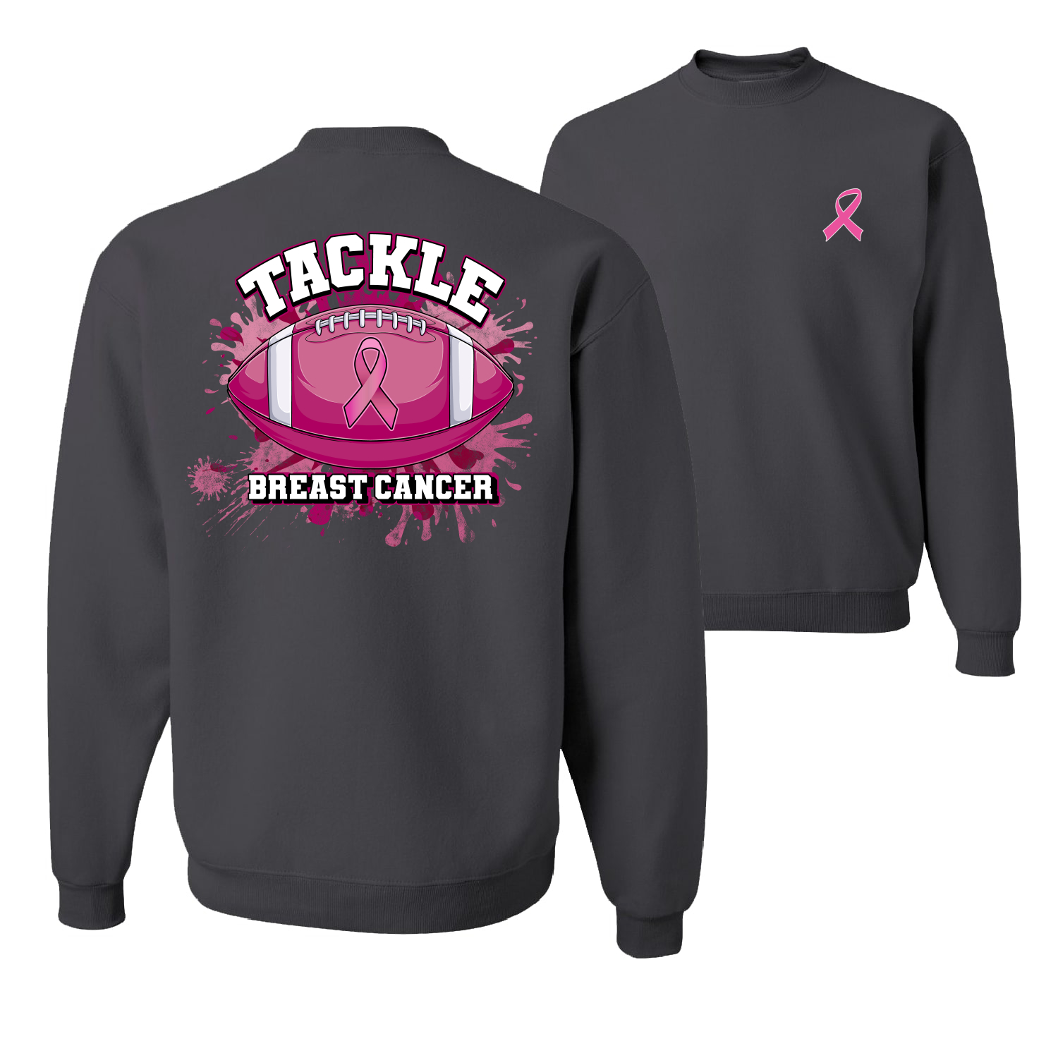 Sudadera gráfica de cuello redondo más resistente que el cáncer con salpicaduras de pintura de fútbol más resistente que el cáncer - Imagen 3 de 8